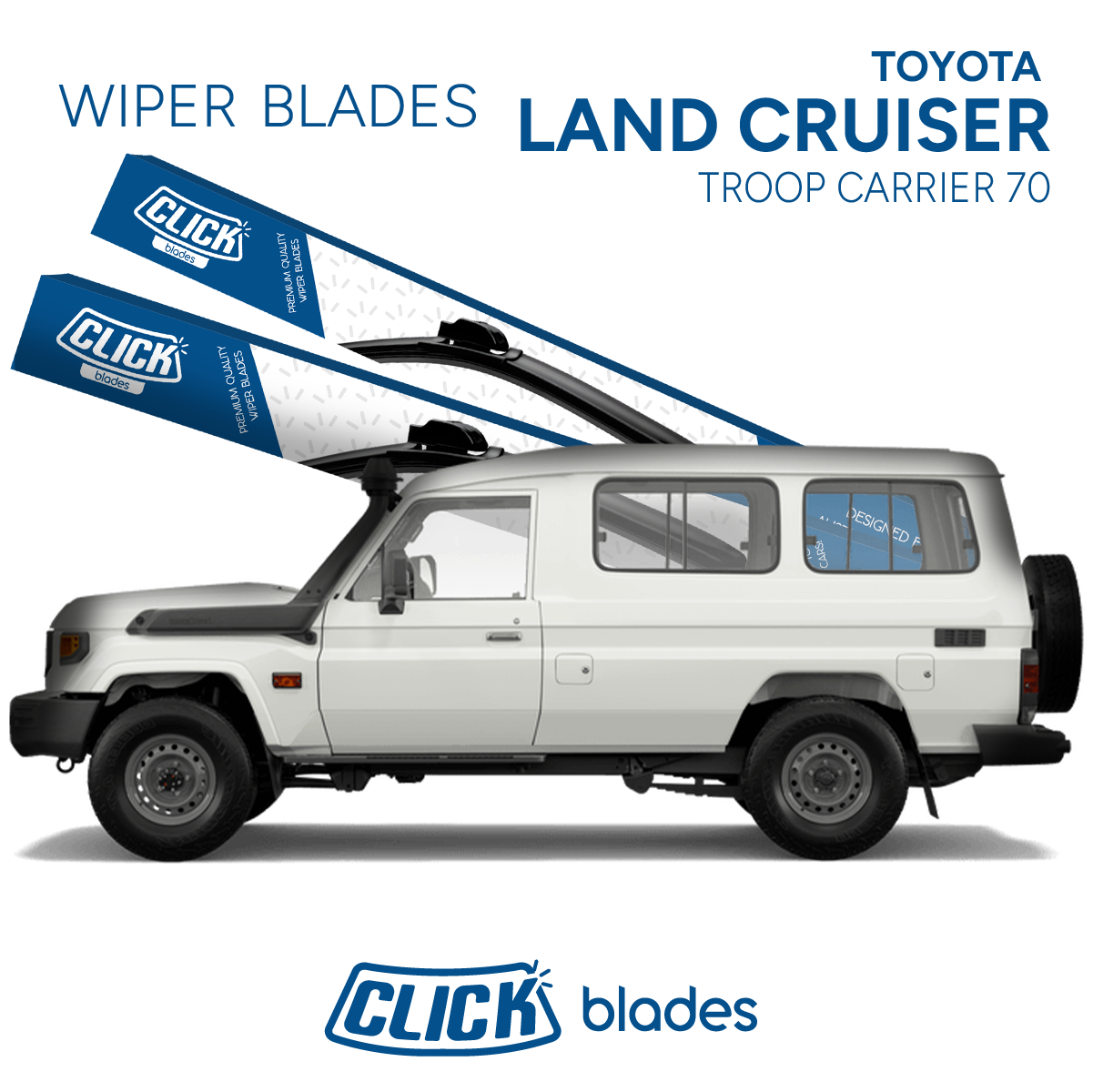 Front Windscreen Wipers for Toyota Land Cruiser Troop Carrier 70 2022-2025