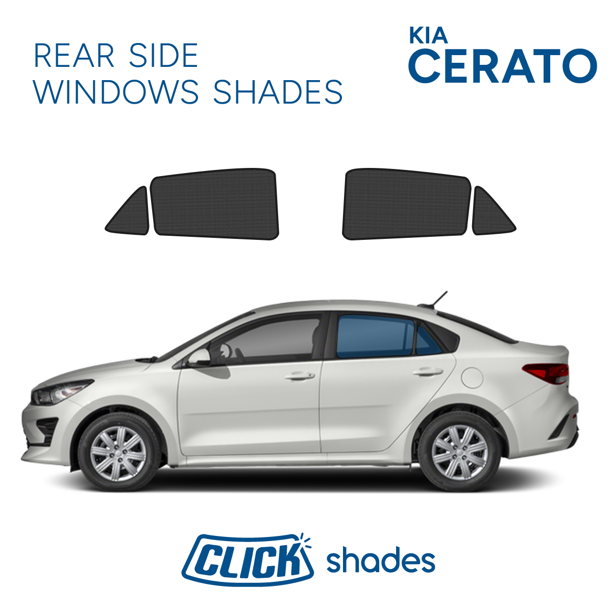 Rear Side Windows Click Shades for Kia Cerato 2018 ->