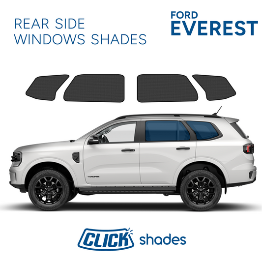 Rear Side Windows Click Shades for Ford Everest 2021 ->