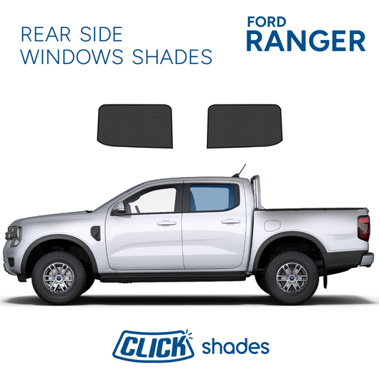 Rear Side Windows Click Shades for Ford Ranger 2021 ->