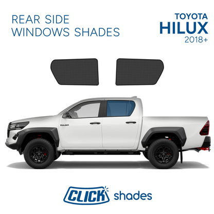 Rear Side Windows Click Shades for Toyota Hilux 2018 ->