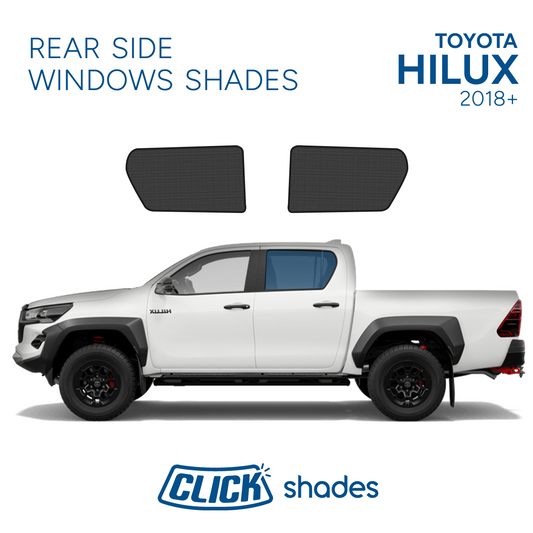 Rear Side Windows Click Shades for Toyota Hilux 2018 ->