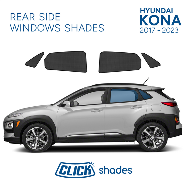 Rear Side Windows Click Shades for Hyundai Kona 2017-2023
