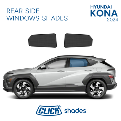 Rear Side Windows Click Shades for Hyundai Kona 2024 ->