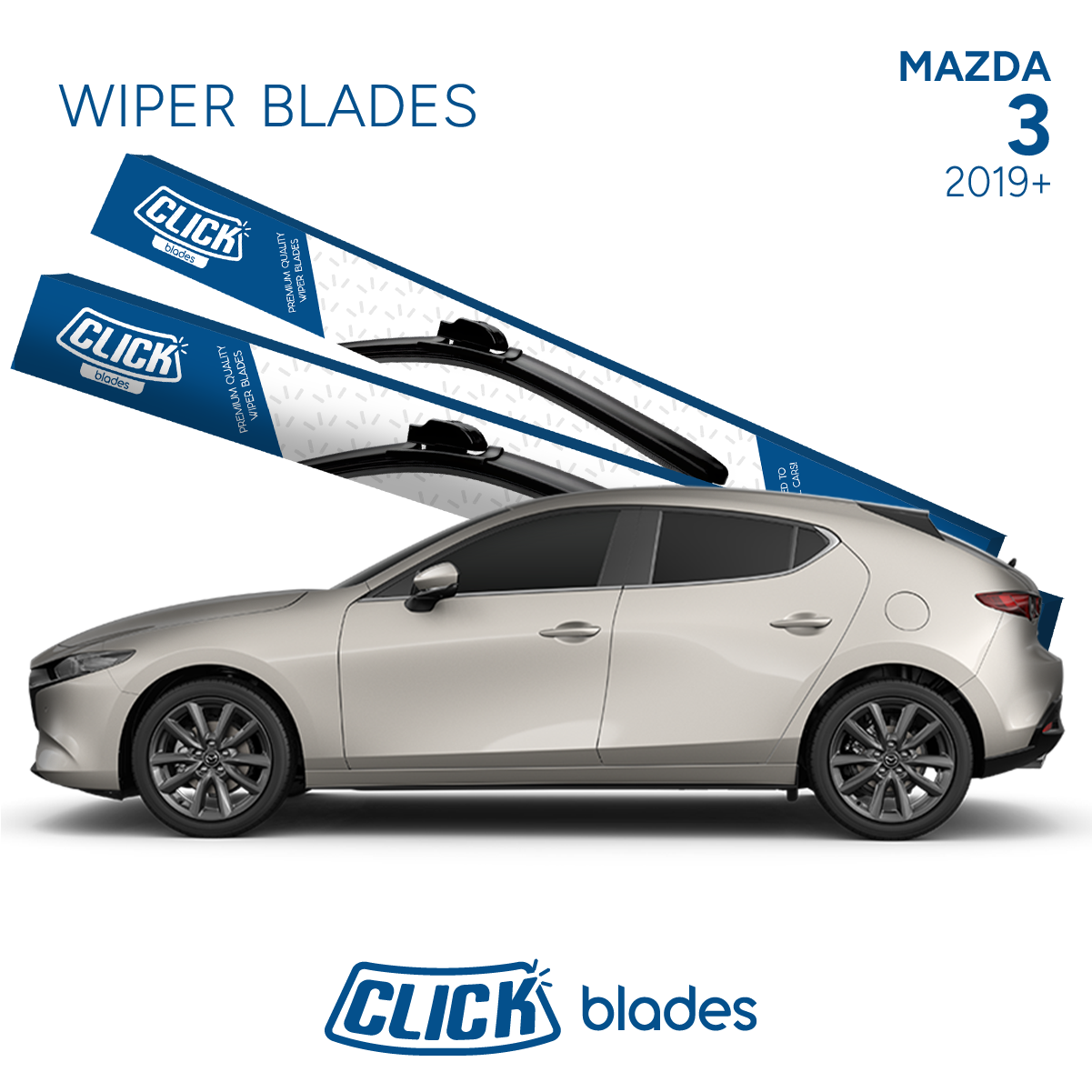Front Windscreen Wipers for Mazda 3 2019 ->