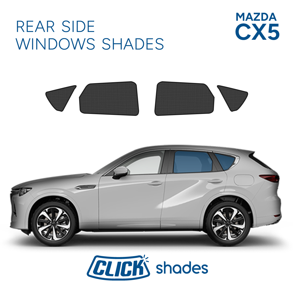 Rear Side Windows Click Shades for Mazda CX-5 2017-2025