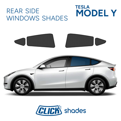 Rear Side Windows Click Shades for Tesla Model Y 2020 ->