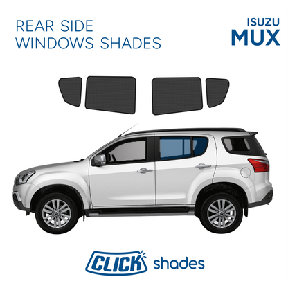 Rear Side Windows Click Shades for Isuzu MU-X 2020 ->