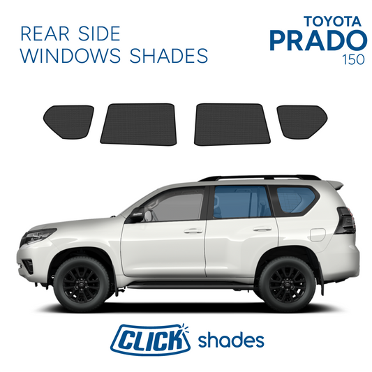 Rear Side Windows Click Shades for Toyota Land Cruiser Prado 150 2009-2023