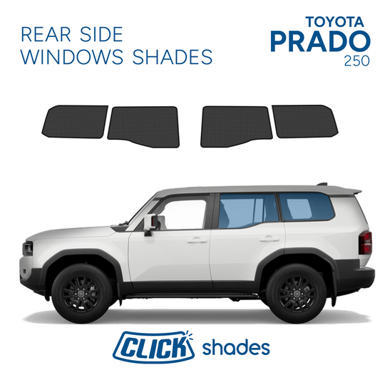 Rear Side Windows Click Shades for Toyota Land Cruiser Prado 250 2024 ->