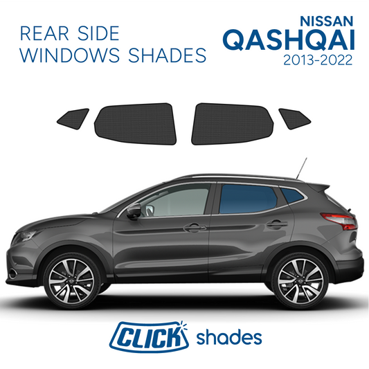 Rear Side Windows Click Shades for Nissan Qashqai 2013-2022