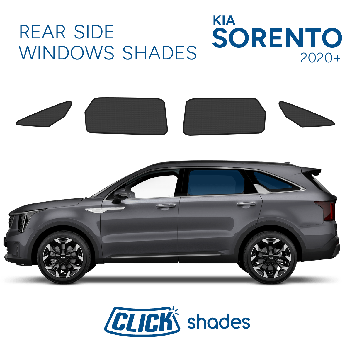 Rear Side Windows Click Shades for Kia Sorento 2020 ->