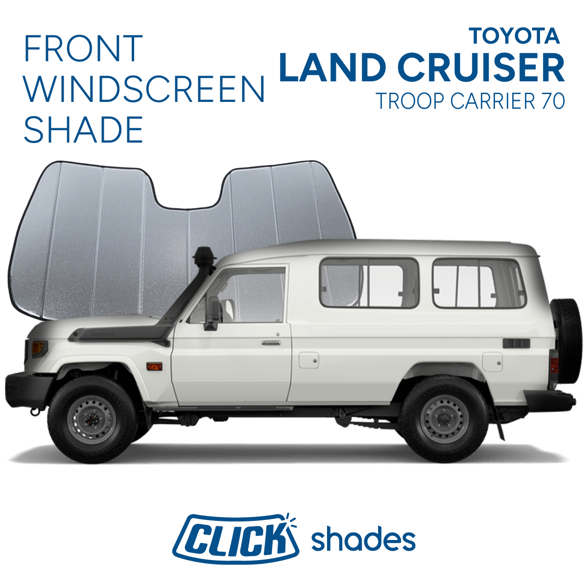 Front Windscreen Shade for Toyota Land Cruiser Troop Carrier 70 2022-2025