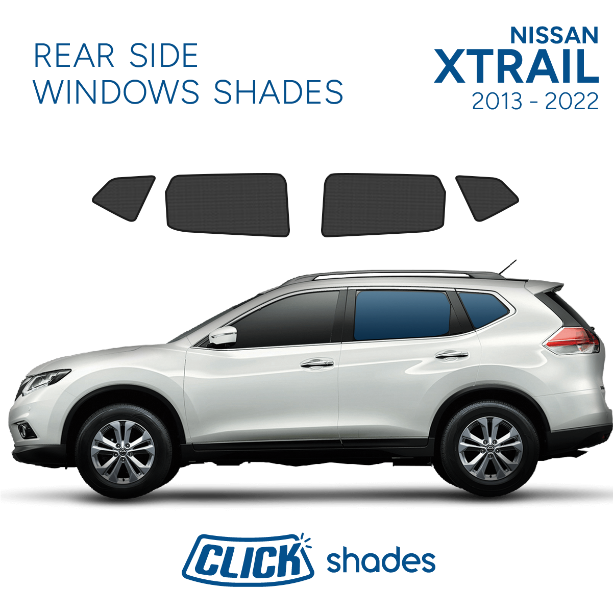 Rear Side Windows Click Shades for Nissan X-Trail T32 2013-2022
